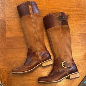 Timberland Brown and Tan Leather Heeled Boots
